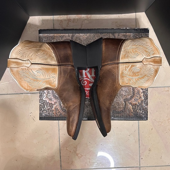 Laredo Tori 8" Women's 10M Leather Cowboy Boots BrownTan Ortholite Western - Picture 6 of 13